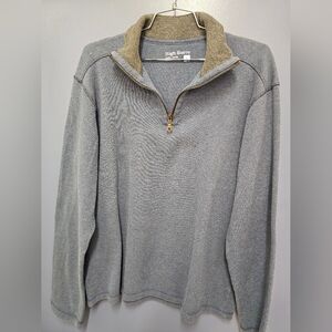 High Sierra Men's Zip-Up Sweater Shirt in Gray and Tan